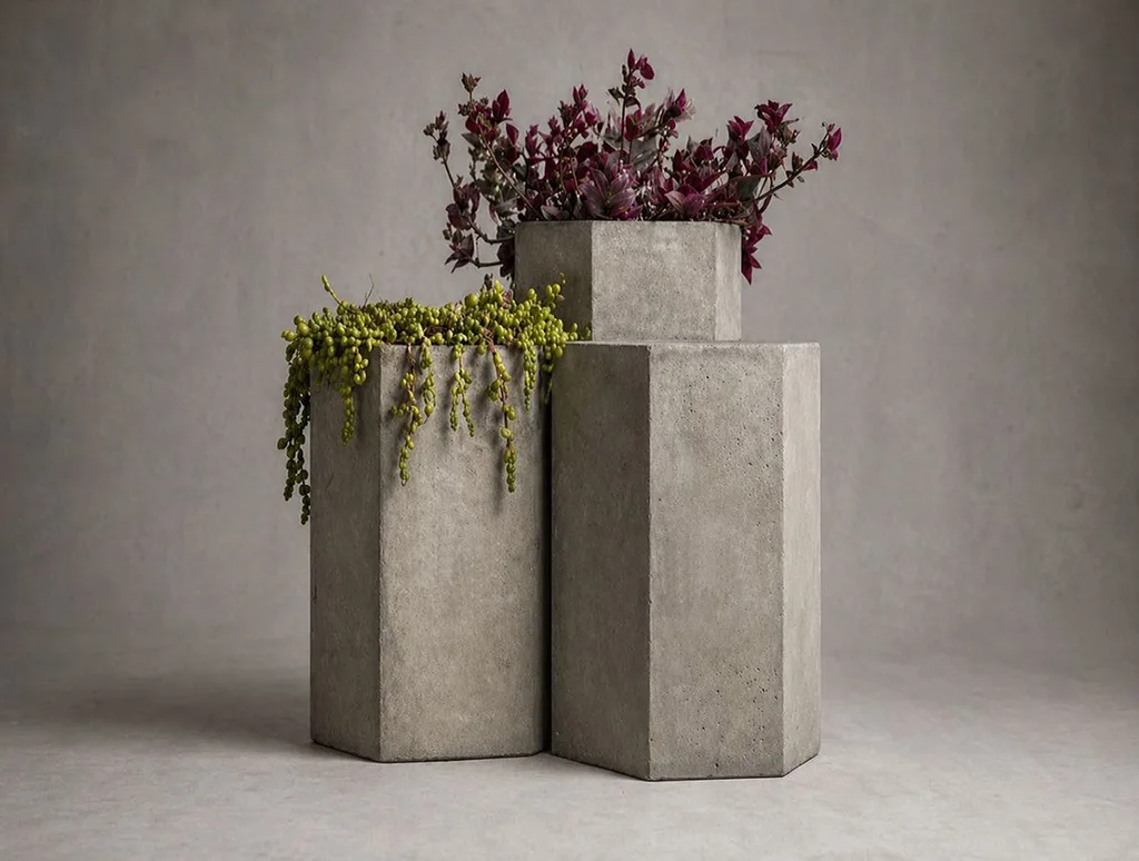 Materas Hexágono 45 y 60 en concreto — Silente Estudio