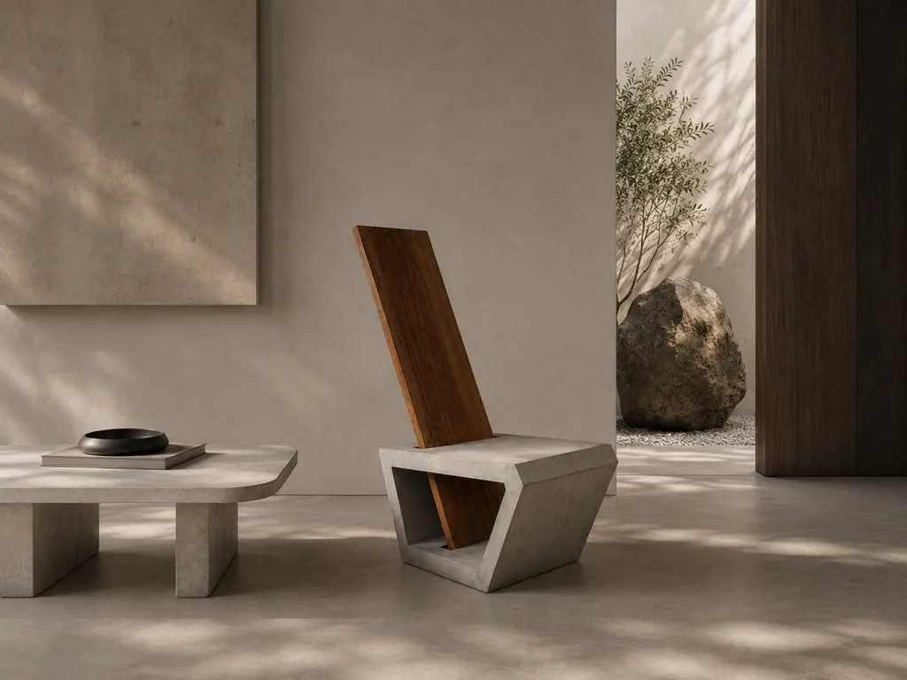 Silla Malmö en concreto y madera